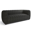 Hery Sofa- 83 Inch- Black Boucle- Vertical Channel Tufted Details
