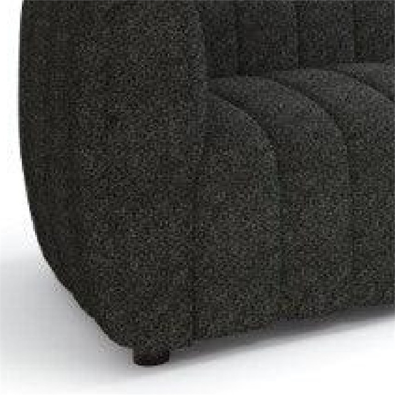 Hery Sofa- 83 Inch- Black Boucle- Vertical Channel Tufted Details