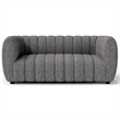 Hery Loveseat- 65 Inch- Gray Boucle- Vertical Channel Tufted Details