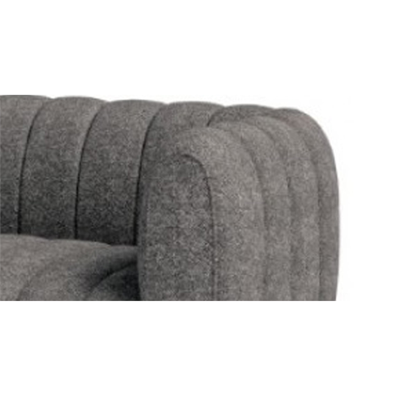 Hery Loveseat- 65 Inch- Gray Boucle- Vertical Channel Tufted Details
