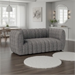 Hery Loveseat- 65 Inch- Gray Boucle- Vertical Channel Tufted Details