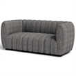 Hery Loveseat- 65 Inch- Gray Boucle- Vertical Channel Tufted Details