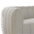 Hery Loveseat- 65 Inch- White Boucle- Vertical Channel Tufted Details