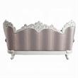 Kin Ornate Sofa- 7 Accent Pillows- Tufted Tan and Antique White