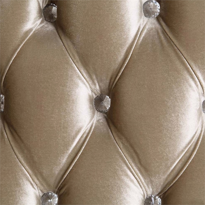 Kin Ornate Sofa- 7 Accent Pillows- Tufted Tan and Antique White