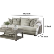 Syma Sofa- Ivory Boucle- 4 Throw Pillows- Sloped Track Arms- 102 Inch