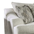 Syma Sofa- Ivory Boucle- 4 Throw Pillows- Sloped Track Arms- 102 Inch