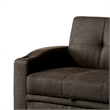 Futon Sofa- Brown Fabric Upholstery- Pull Out Base- Button Tufting