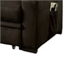 Futon Sofa- Brown Fabric Upholstery- Pull Out Base- Button Tufting