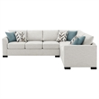 Ashlee Sleeper Sectional Sofa- Greige Chenille- 6 Pillows- 111 Inch