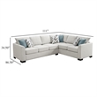 Ashlee Sleeper Sectional Sofa- Greige Chenille- 6 Pillows- 111 Inch