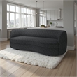 Srey Sofa- 84 Inch- Plush Black Boucle- Curved Curved Kidney Shape