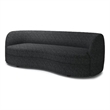 Srey Sofa- 84 Inch- Plush Black Boucle- Curved Curved Kidney Shape