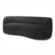 Srey Sofa- 84 Inch- Plush Black Boucle- Curved Curved Kidney Shape