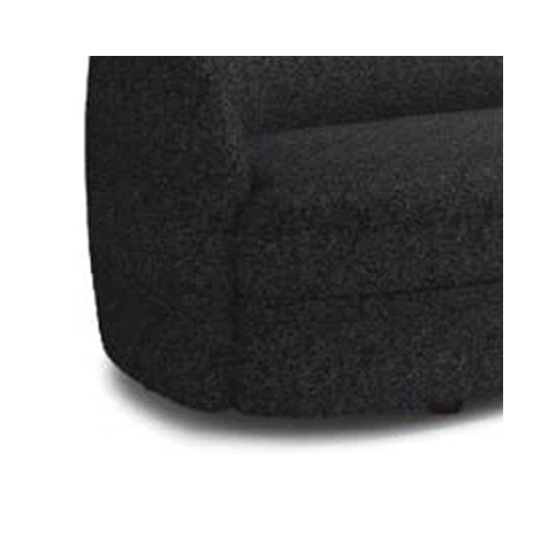 Srey Sofa- 84 Inch- Plush Black Boucle- Curved Curved Kidney Shape