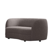 Srey Loveseat- 64 Inch- Charcoal Gray Boucle- Curved Kidney Shape