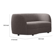 Srey Loveseat- 64 Inch- Charcoal Gray Boucle- Curved Kidney Shape