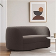 Srey Loveseat- 64 Inch- Charcoal Gray Boucle- Curved Kidney Shape