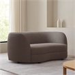 Srey Loveseat- 64 Inch- Charcoal Gray Boucle- Curved Kidney Shape