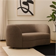Srey Loveseat- 64 Inch- Charcoal Gray Boucle- Curved Kidney Shape