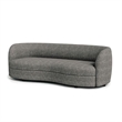 Srey Sofa- 84 Inch- Charcoal Gray Boucle- Smooth Curved Kidney Shape