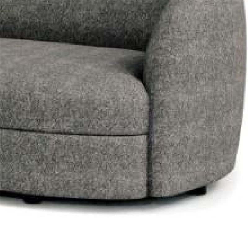 Srey Sofa- 84 Inch- Charcoal Gray Boucle- Smooth Curved Kidney Shape