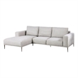 Kevin Sectional Sofa- Left Chaise- Gray Chenille- 98 Inch- Metal Legs