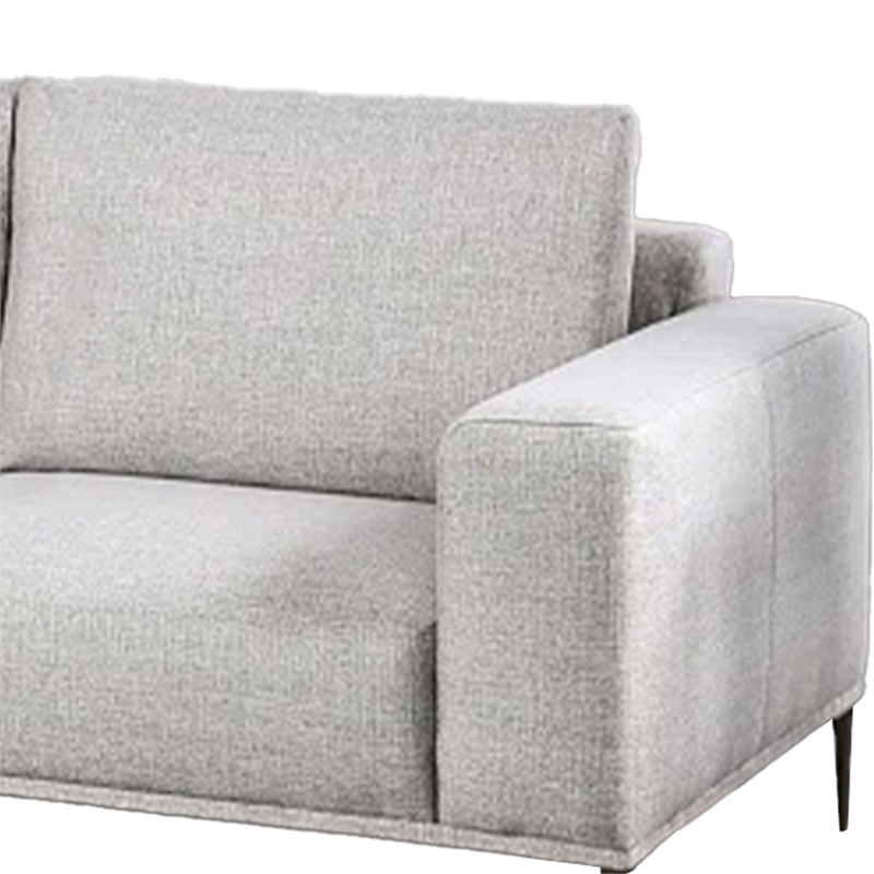 Kevin Sectional Sofa- Left Chaise- Gray Chenille- 98 Inch- Metal Legs