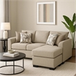 Storia Sleeper Sectional Chaise Sofa- Camel Brown- 4 Pillows- 84 Inch