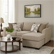 Storia Sleeper Sectional Chaise Sofa- Camel Brown- 4 Pillows- 84 Inch