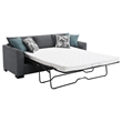 Storia Sleeper Sectional Chaise Sofa- Heather Gray- 4 Pillows- 84 Inch