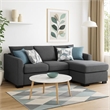 Storia Sleeper Sectional Chaise Sofa- Heather Gray- 4 Pillows- 84 Inch