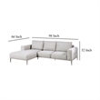 Kevin Sectional Sofa- Right Chaise- Gray Chenille- 98 Inch- Metal Legs