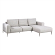 Kevin Sectional Sofa- Right Chaise- Gray Chenille- 98 Inch- Metal Legs