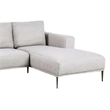 Kevin Sectional Sofa- Right Chaise- Gray Chenille- 98 Inch- Metal Legs