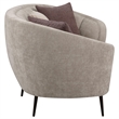 Zui Curved Sofa- 92 Inch- Beige Fabric- Round Design- 3 Accent Pillows