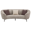 Zui Curved Sofa- 92 Inch- Beige Fabric- Round Design- 3 Accent Pillows