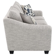 Kito Sofa- 84 Inch Modern Light Gray Fabric- 2 Accent Throw Pillows