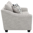 Kito Loveseat- 61 Inch Modern Light Gray Fabric- 2 Accent Pillows