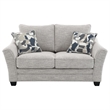 Kito Loveseat- 61 Inch Modern Light Gray Fabric- 2 Accent Pillows