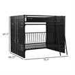 Twin Size Bunk Bed with Futon Sofa Base- Modern Black Metal Frame
