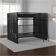 Twin Size Bunk Bed with Futon Sofa Base- Modern Black Metal Frame