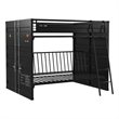 Twin Size Bunk Bed with Futon Sofa Base- Modern Black Metal Frame