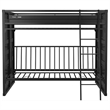 Twin Size Bunk Bed with Futon Sofa Base- Modern Black Metal Frame