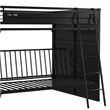 Twin Size Bunk Bed with Futon Sofa Base- Modern Black Metal Frame