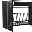 Twin Size Bunk Bed with Futon Sofa Base- Modern Black Metal Frame
