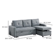 Gero Sectional Sofa Set with Reversible Storage Chaise- Light Gray