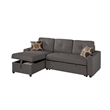 Pero Sectional Sofa Pull Out Bed with Storage Chaise- Pillows- Black