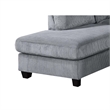 Roe 3pc Sectional Sofa Set w Chaise- Ottoman- 2 Pillows- Fog Gray