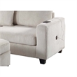 Roe 3pc Sectional Sofa Set with Chaise- Ottoman- 2 Pillows- Ivory